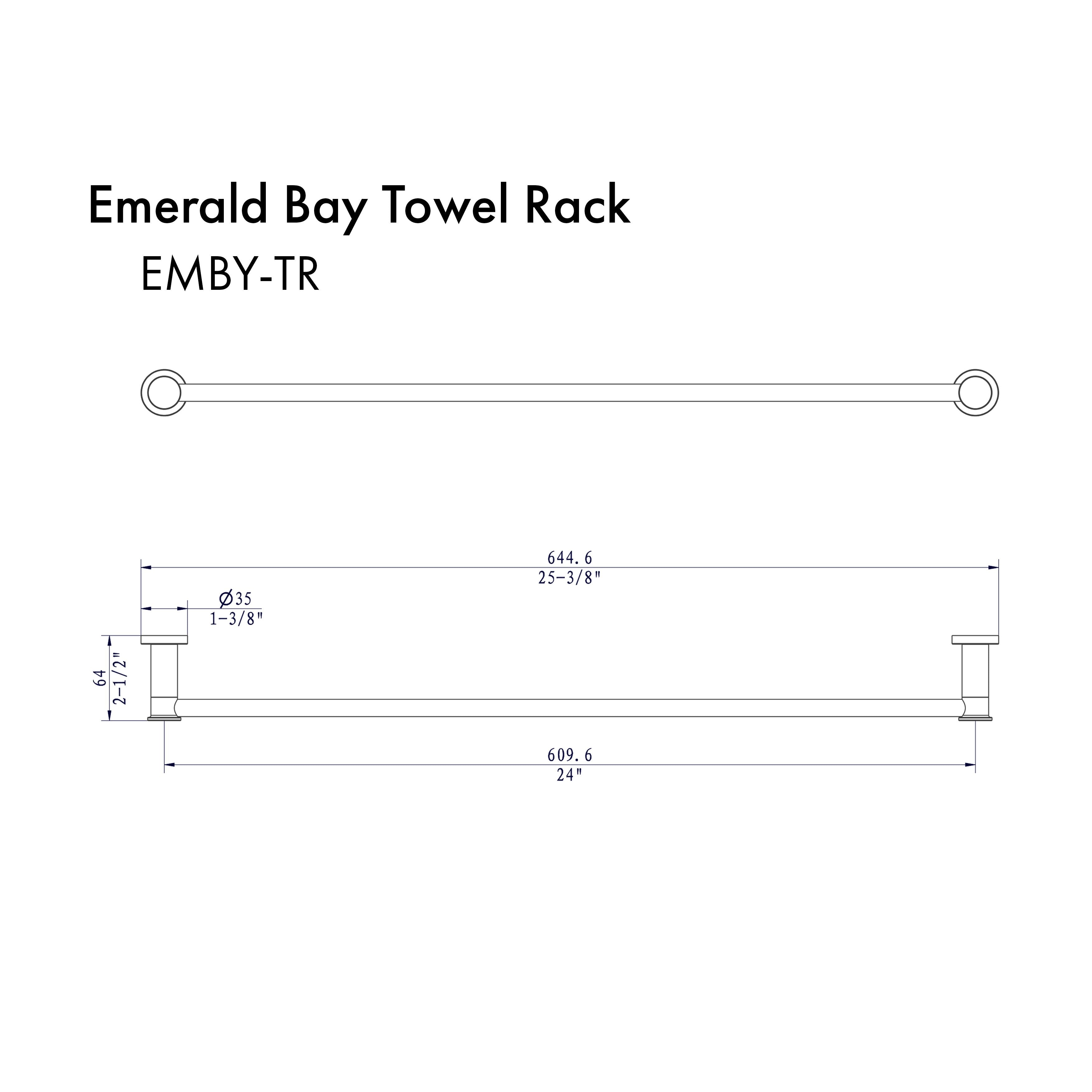 Therangehoodstore.com, ZLINE Emerald Bay Towel Rail with color options (EMBY-TR), EMBY-TR-BN,