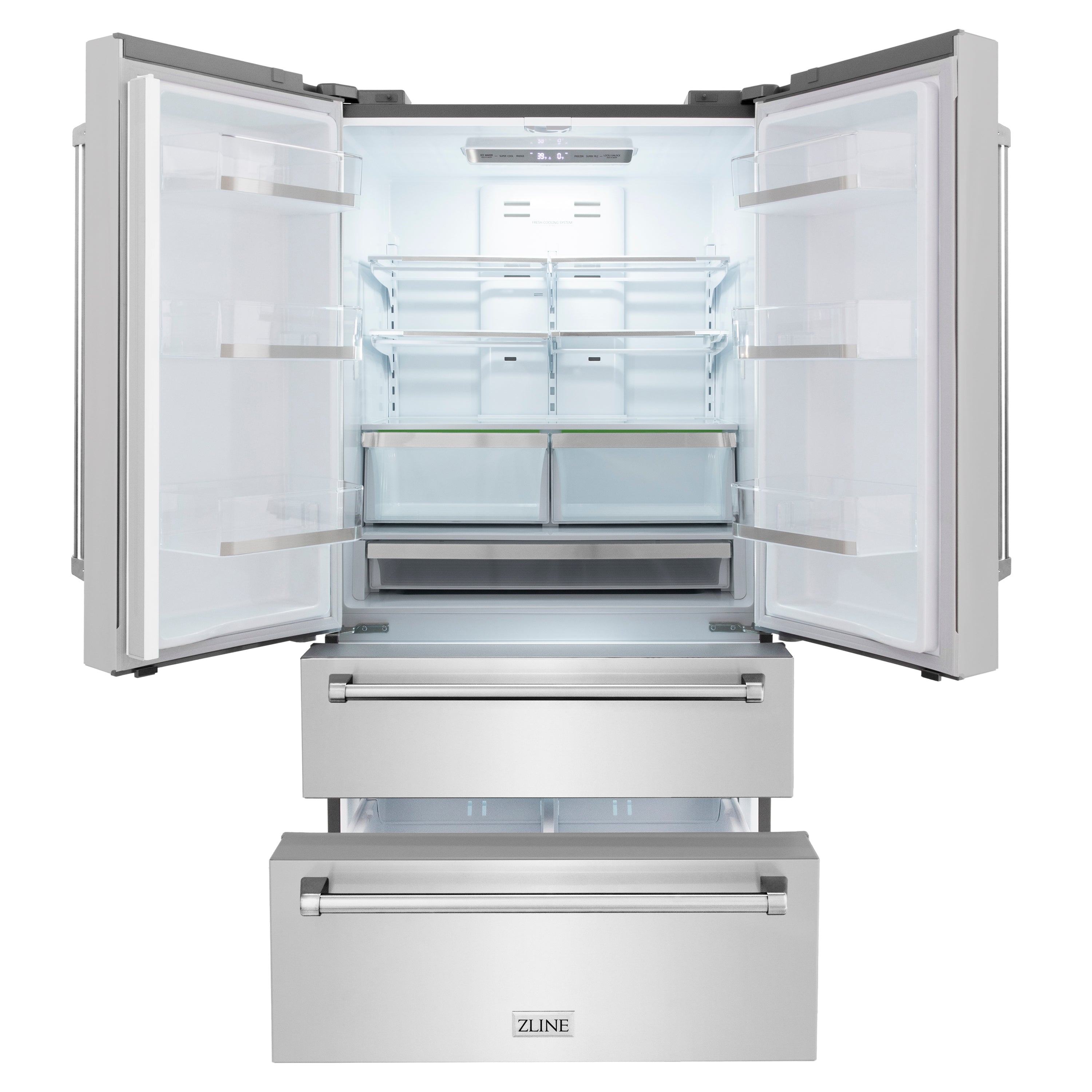 ZLINE 36 in. 22.5 cu. ft Built-in French Door Refrigerator with Ice Maker in Fingerprint Resistant Stainless Steel