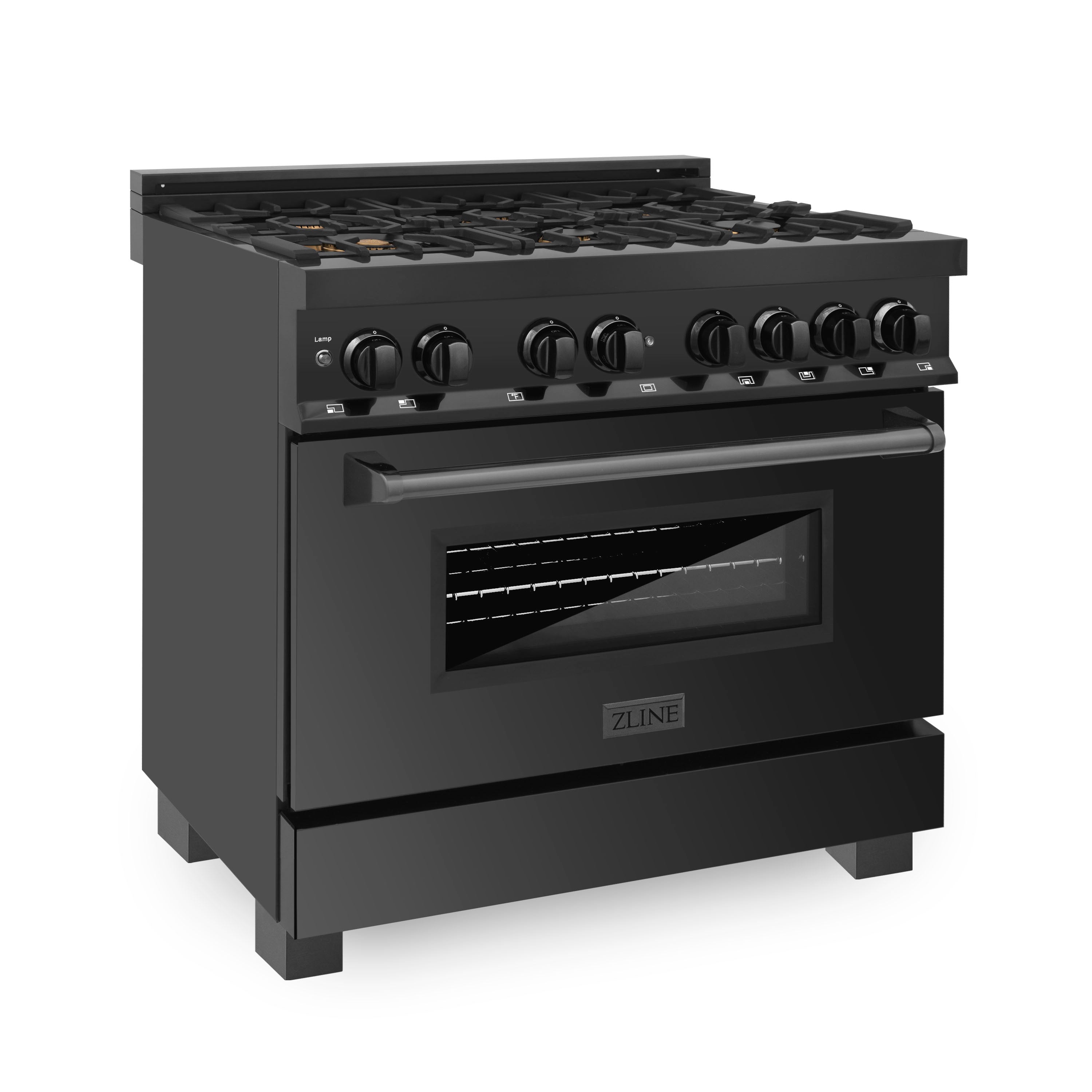 ZLINE 36" Black Stainless 4.6 cu.ft. 6 Gas Burner/Electric Oven Range