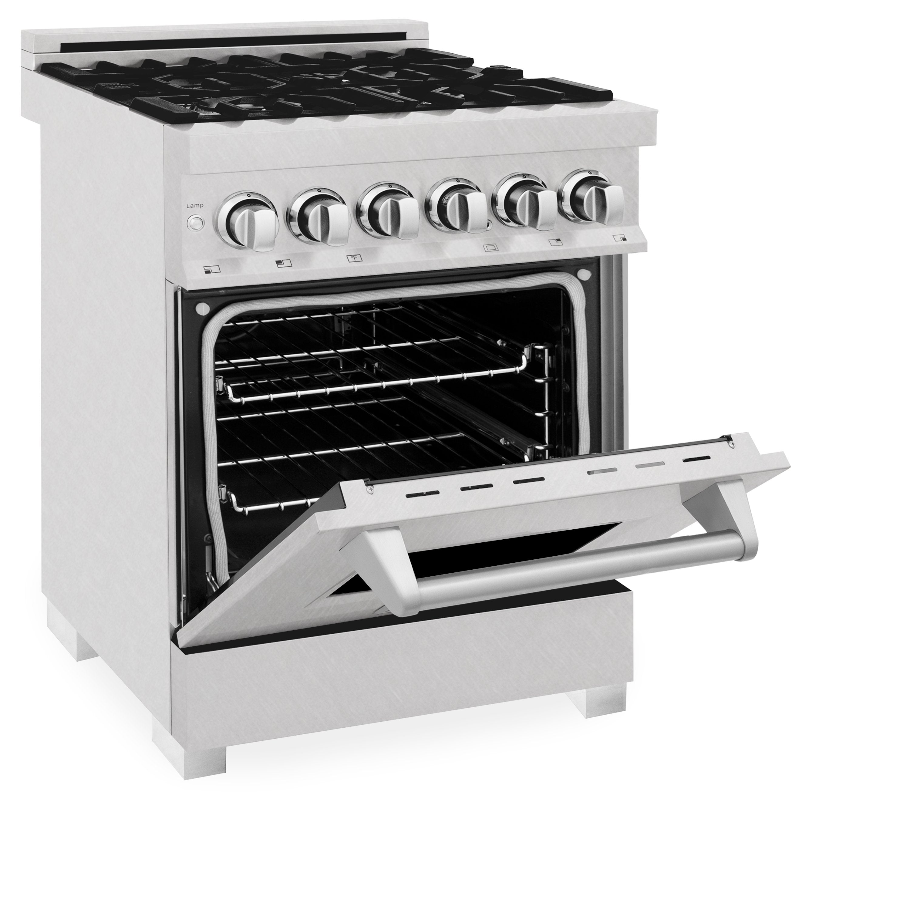 Therangehoodstore.com, ZLINE 24 in. Professional Dual Fuel Range in DuraSnow® Stainless Door (RAS-SN-24), RAS-SN-24,