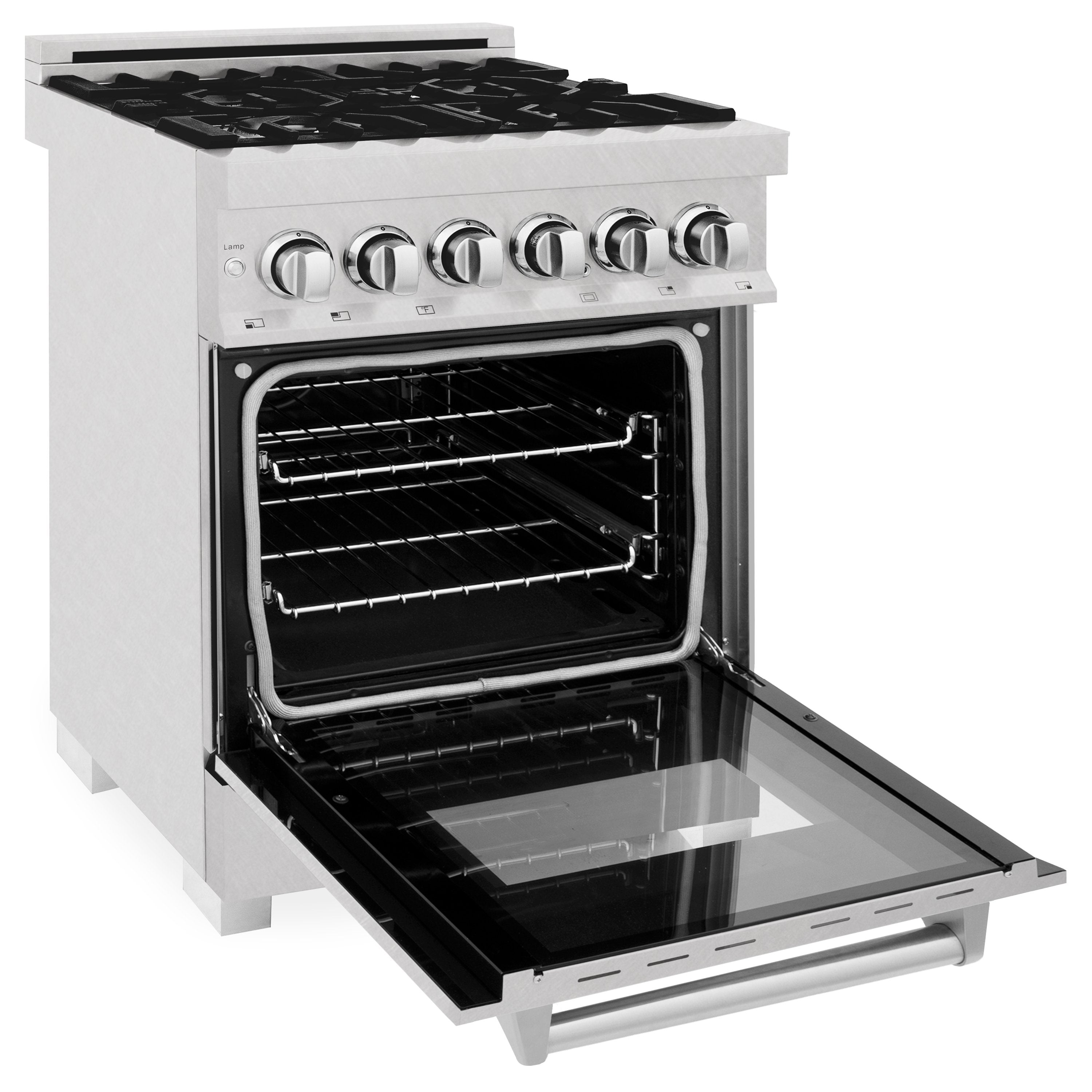 Therangehoodstore.com, ZLINE 24 in. Professional Dual Fuel Range in DuraSnow® Stainless Door (RAS-SN-24), RAS-SN-24,