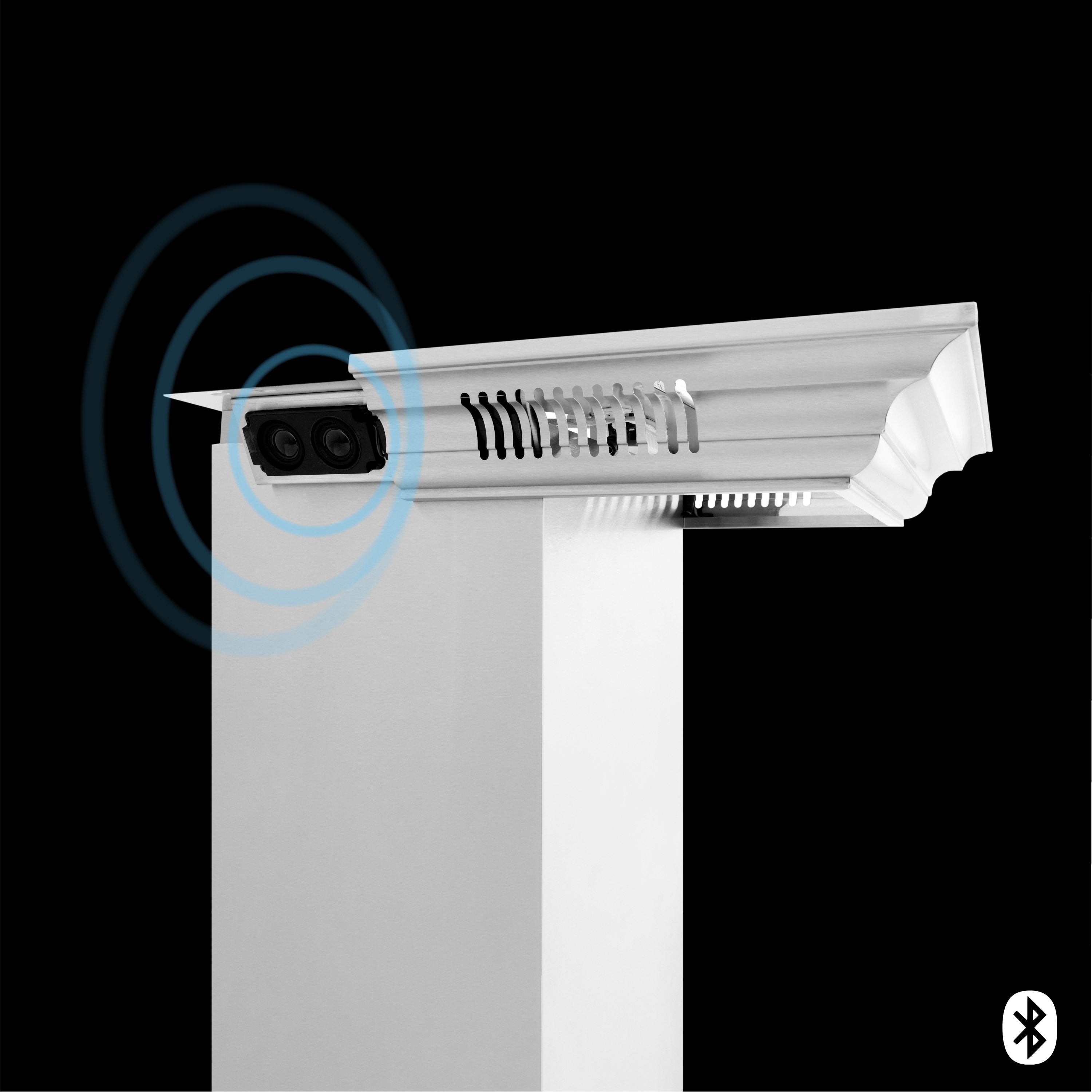 ZLINE Professional Wall Mount Range Hood in Stainless Steel with Built-in CrownSound™ Bluetooth Speakers (697CRN-BT)