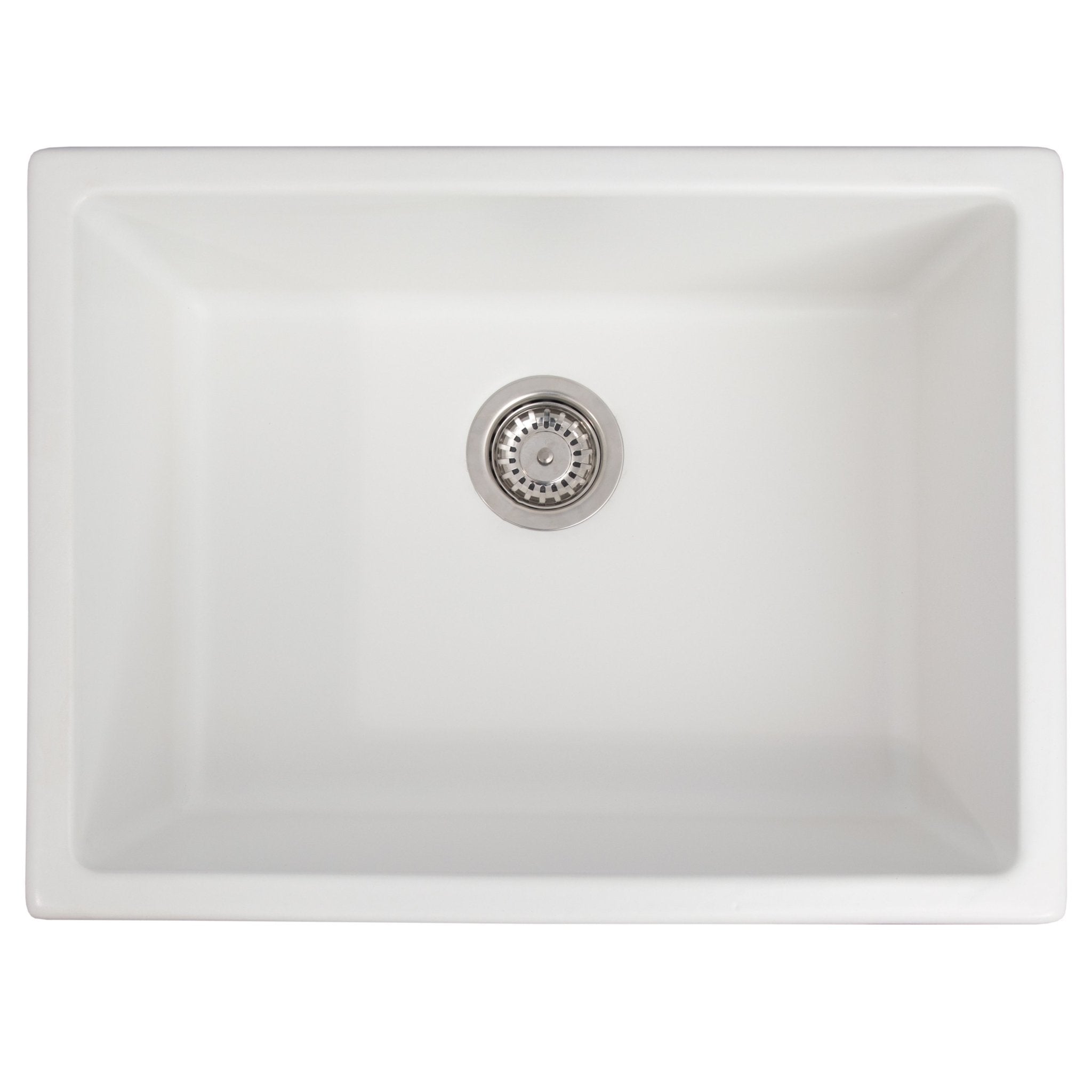 ZLINE Kitchen and Bath, ZLINE 24" Rome Dual Mount Fireclay Sink (FRC5123), FRC5123-WM-24,