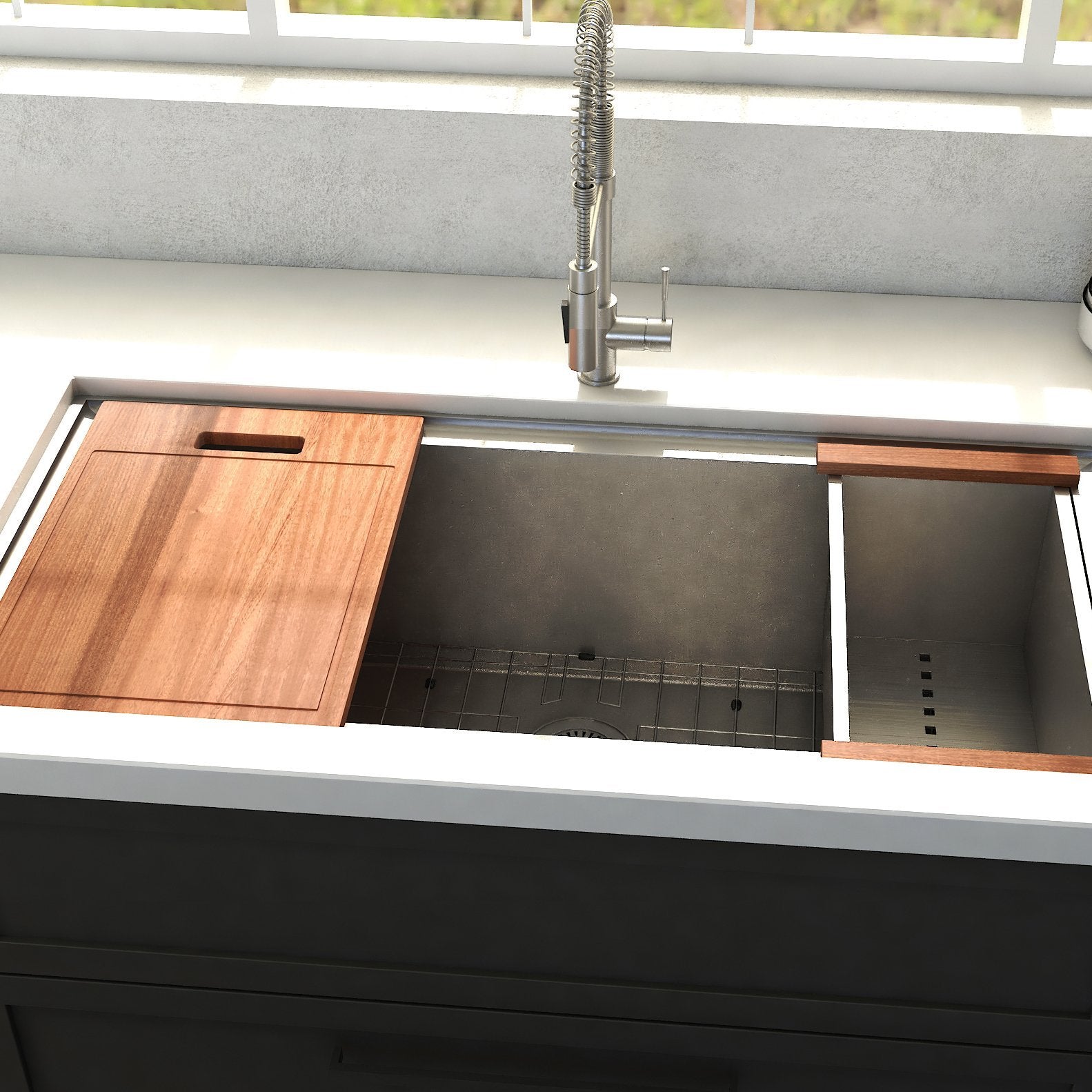 ZLINE Kitchen and Bath, ZLINE 33" Designer Series Undermount Single Bowl Ledge Sink (SLS), SLS-33,