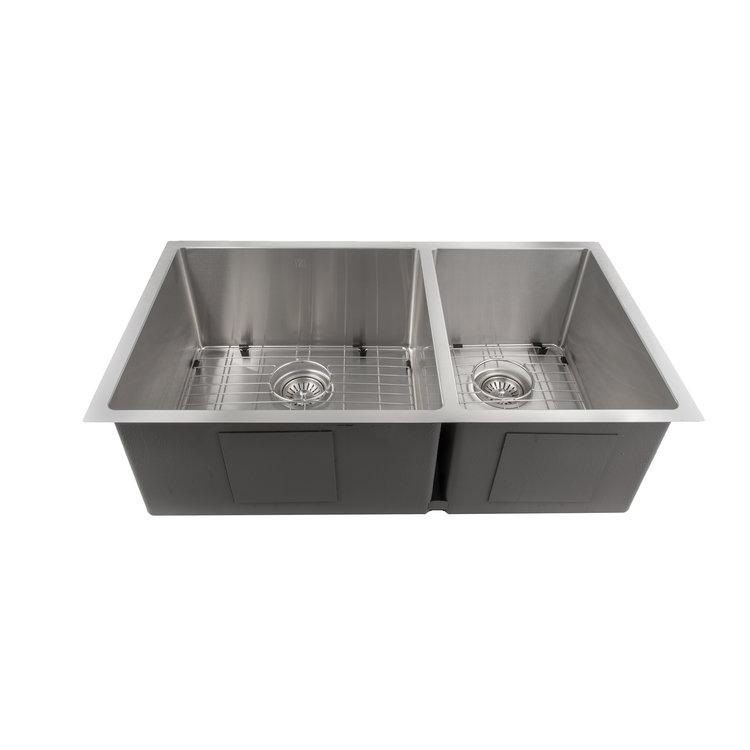 ZLINE Kitchen and Bath, ZLINE 33" Executive Series Undermount Double Bowl Sink (SR60D), SR60D-33,
