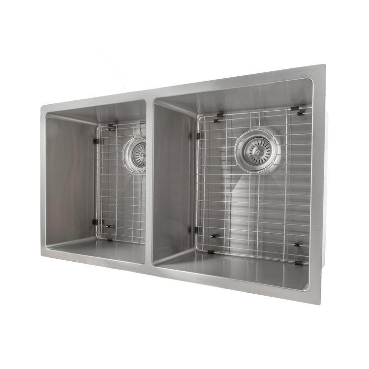 ZLINE Kitchen and Bath, ZLINE 33" Executive Series Undermount Double Bowls Sink (SR50D), SR50D-33,