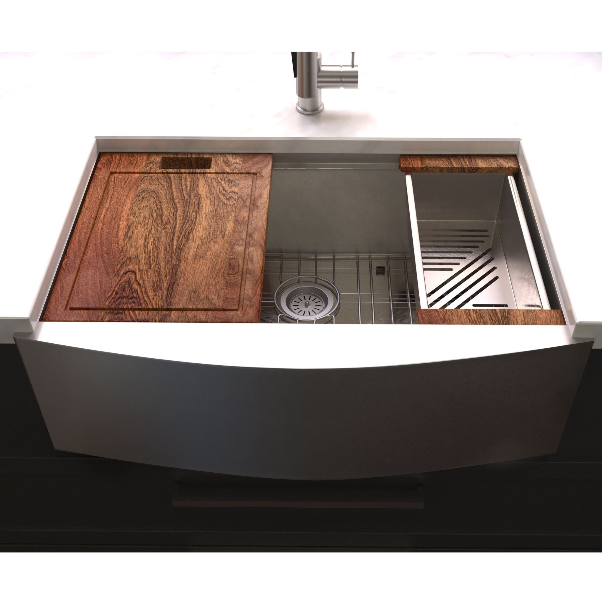 ZLINE Kitchen and Bath, ZLINE 33" Moritz Farmhouse Single Bowl Sink with Accessories (SLSAP), SLSAP-33,