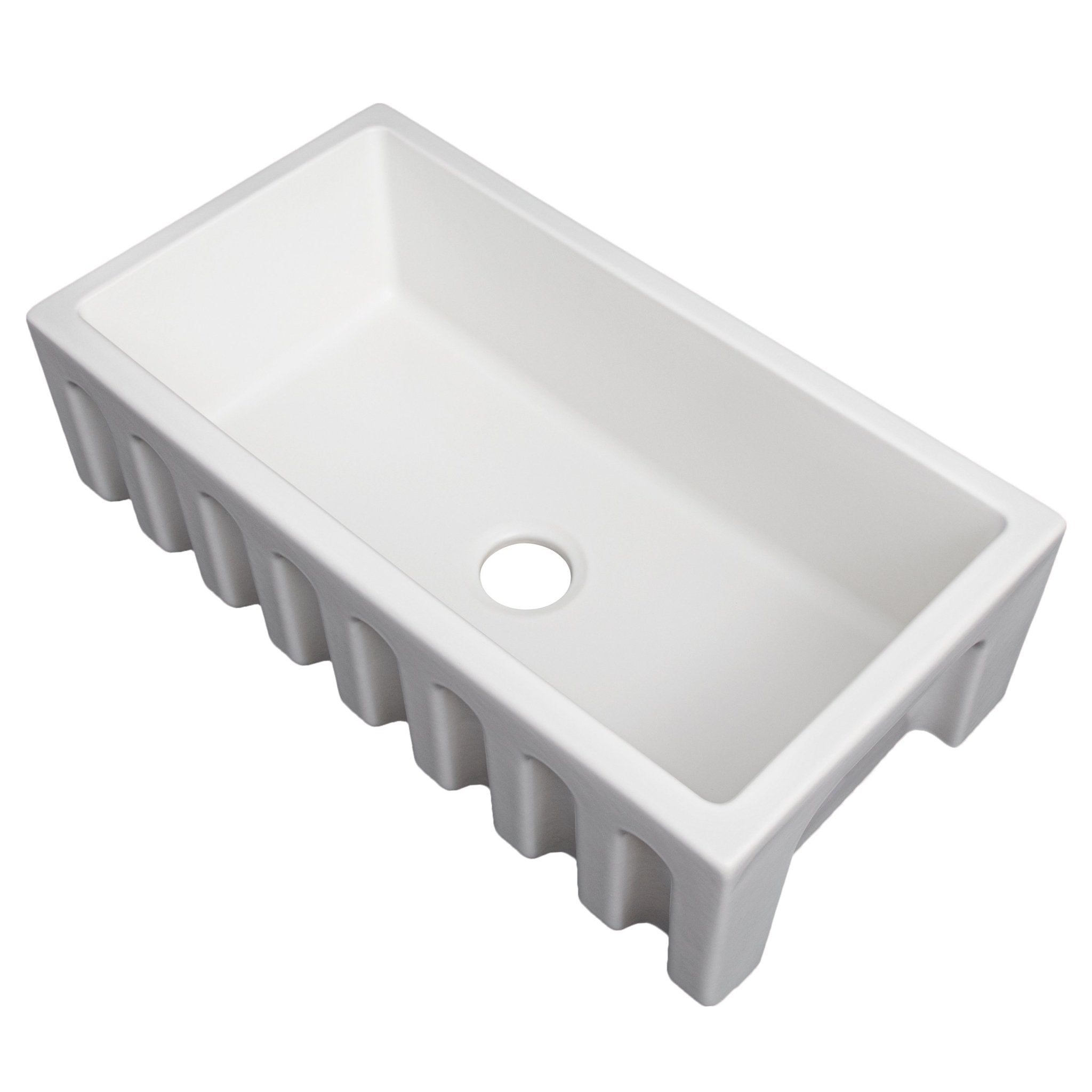 ZLINE Kitchen and Bath, ZLINE 33" Venice Farmhouse Reversible Fireclay Sink (FRC5131), FRC5131-WM-33,