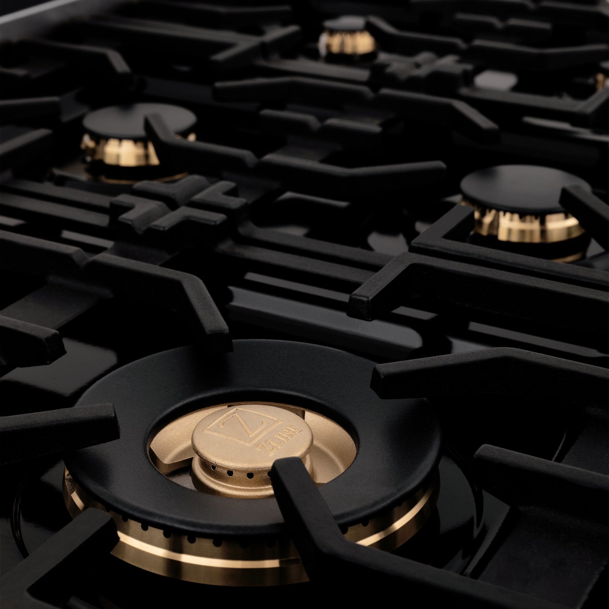 ZLINE Kitchen and Bath, ZLINE 36" Black Stainless 4.6 cu.ft. 6 Gas Burner/Electric Oven Range, RAB-36,