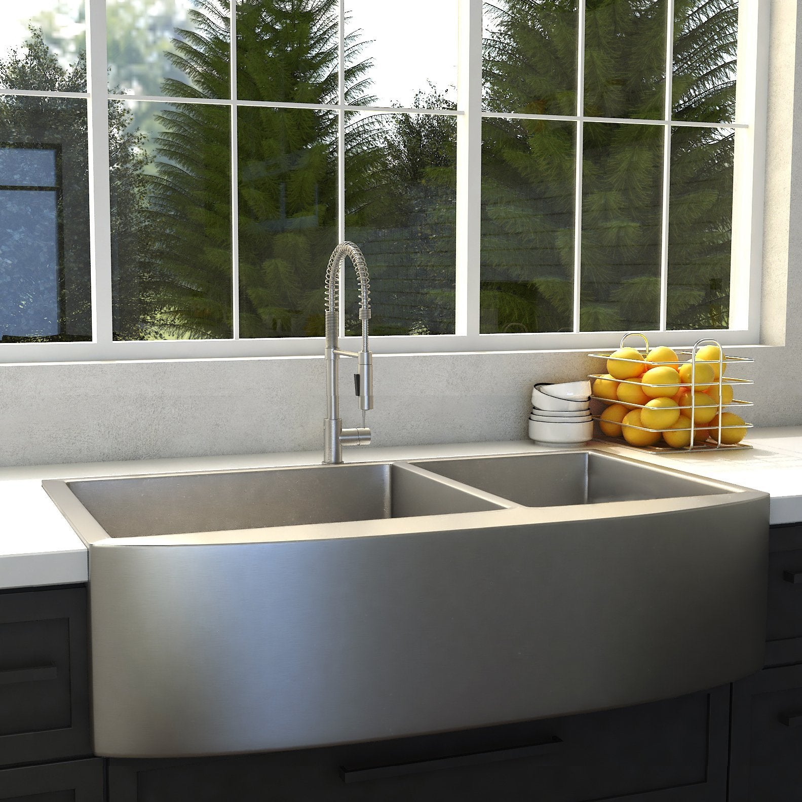 ZLINE Kitchen and Bath, ZLINE 36" Farmhouse Series Double Bowl Apron Sink (SA50D), SA50D-36,