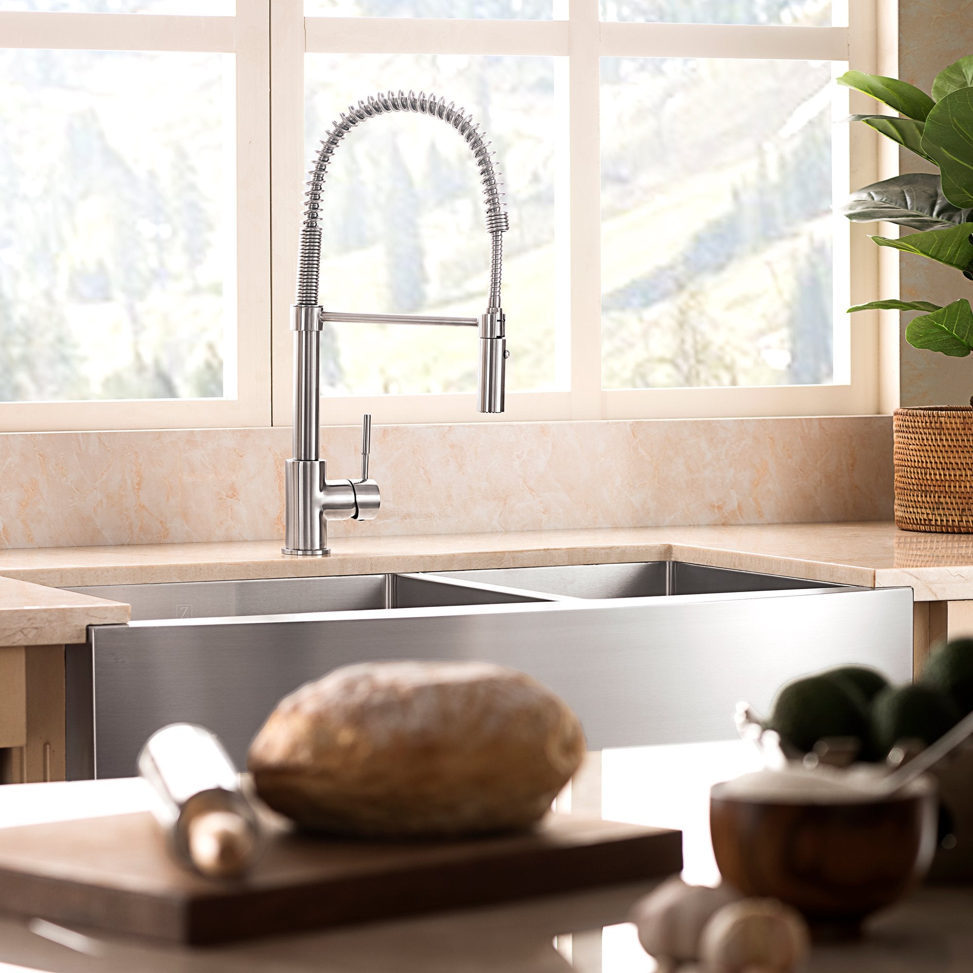 ZLINE Kitchen and Bath, ZLINE 36" Farmhouse Series Double Bowl Apron Sink (SA60D), SA60D-36,