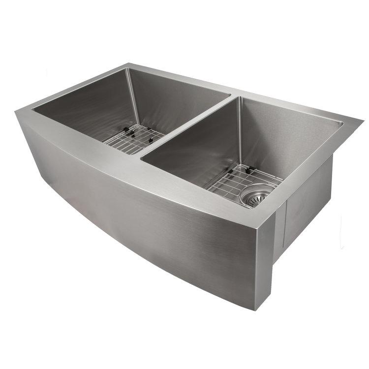 ZLINE Kitchen and Bath, ZLINE 36" Farmhouse Series Double Bowl Apron Sink (SA60D), SA60D-36,