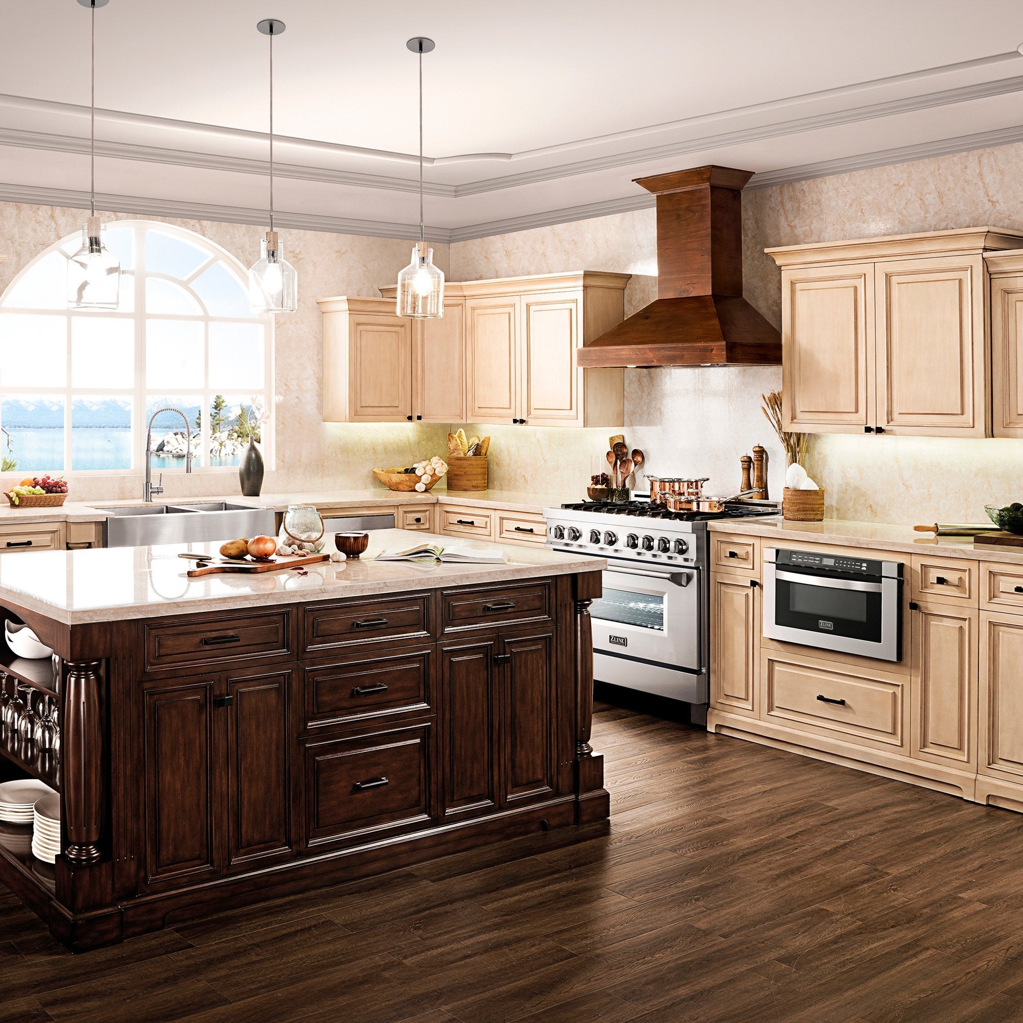 ZLINE Kitchen and Bath, ZLINE 36" Farmhouse Series Double Bowl Apron Sink (SA60D), SA60D-36,