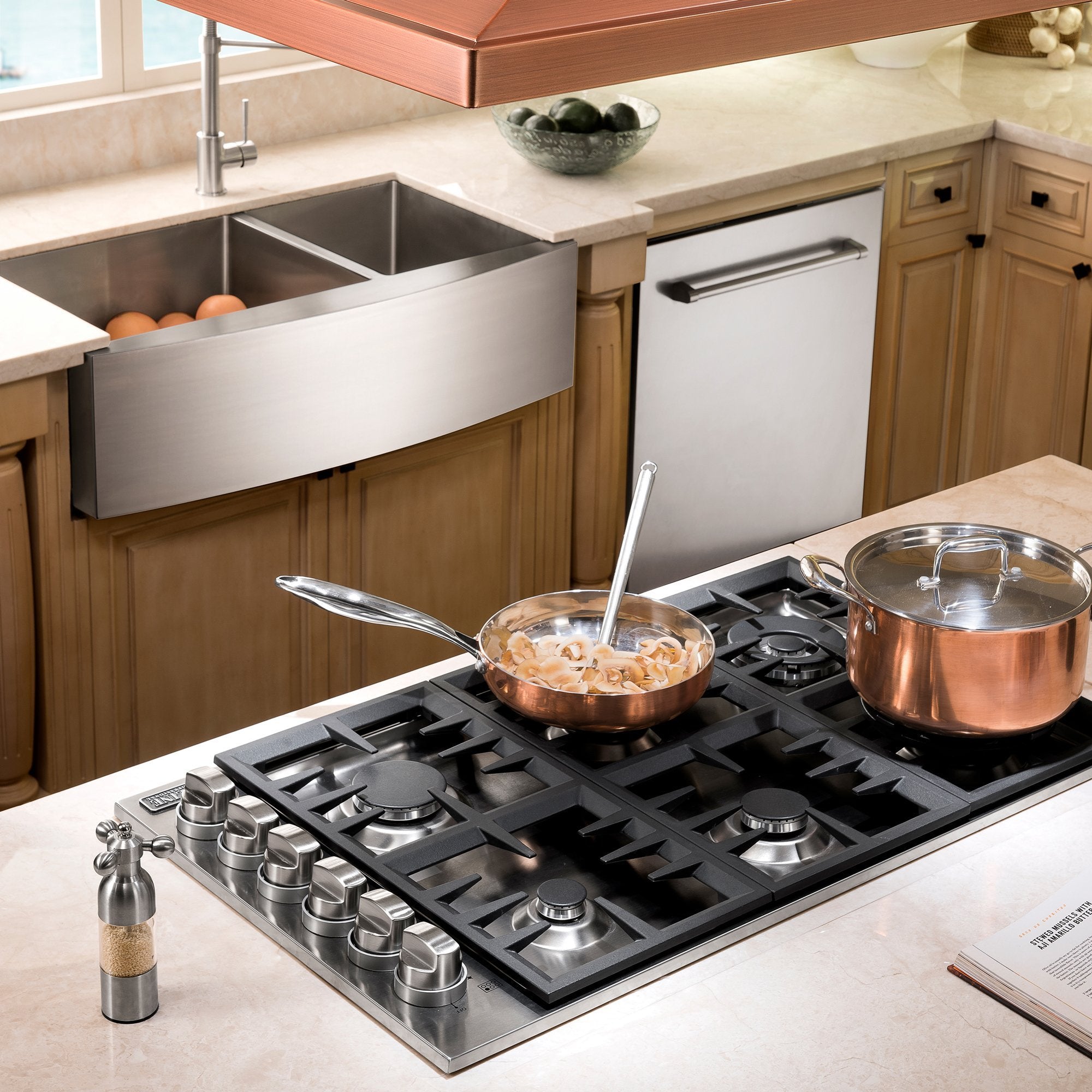 ZLINE Kitchen and Bath, ZLINE 36" Farmhouse Series Double Bowl Apron Sink (SA60D), SA60D-36,