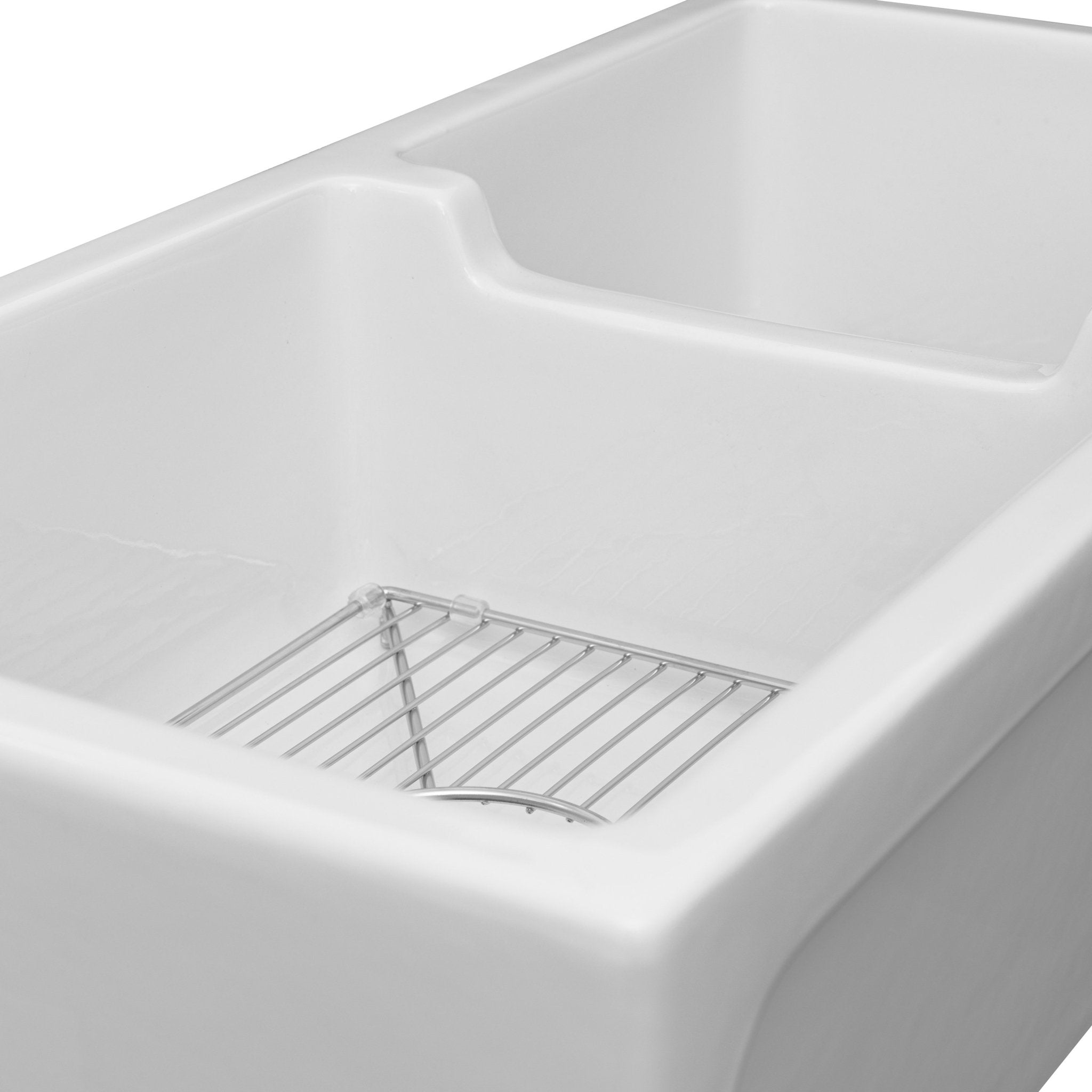 ZLINE Kitchen and Bath, ZLINE 36" Palermo Farmhouse Reversible Fireclay Sink (FRC5121), FRC5121-WH-36,
