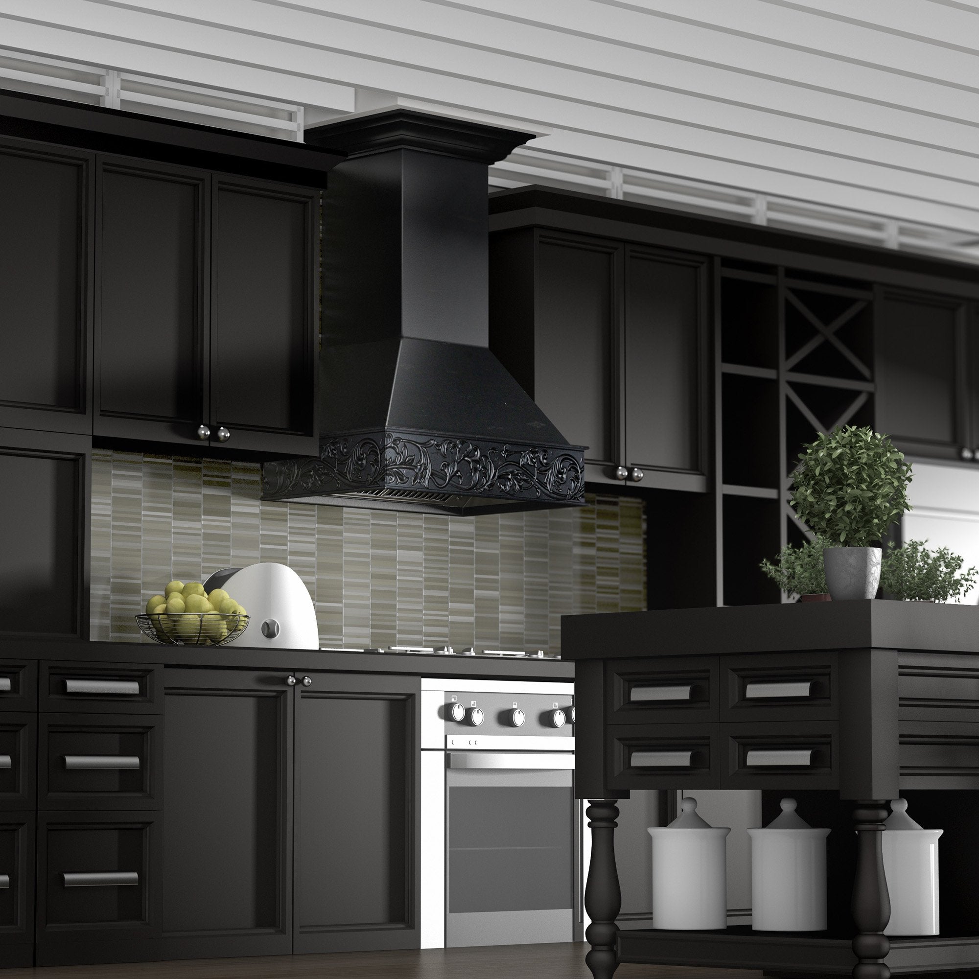 ZLINE 36" Wooden Wall Mount Range Hood in Antigua - Includes Dual Remote Motor (373AA-RD-36) - Rustic Kitchen & Bath - Range Hoods - ZLINE Kitchen and Bath