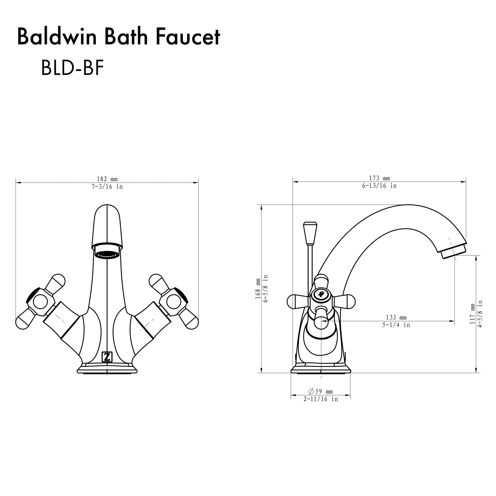 ZLINE Kitchen and Bath, ZLINE Baldwin Bath Faucet (BLD-BF), BLD-BF-CH,