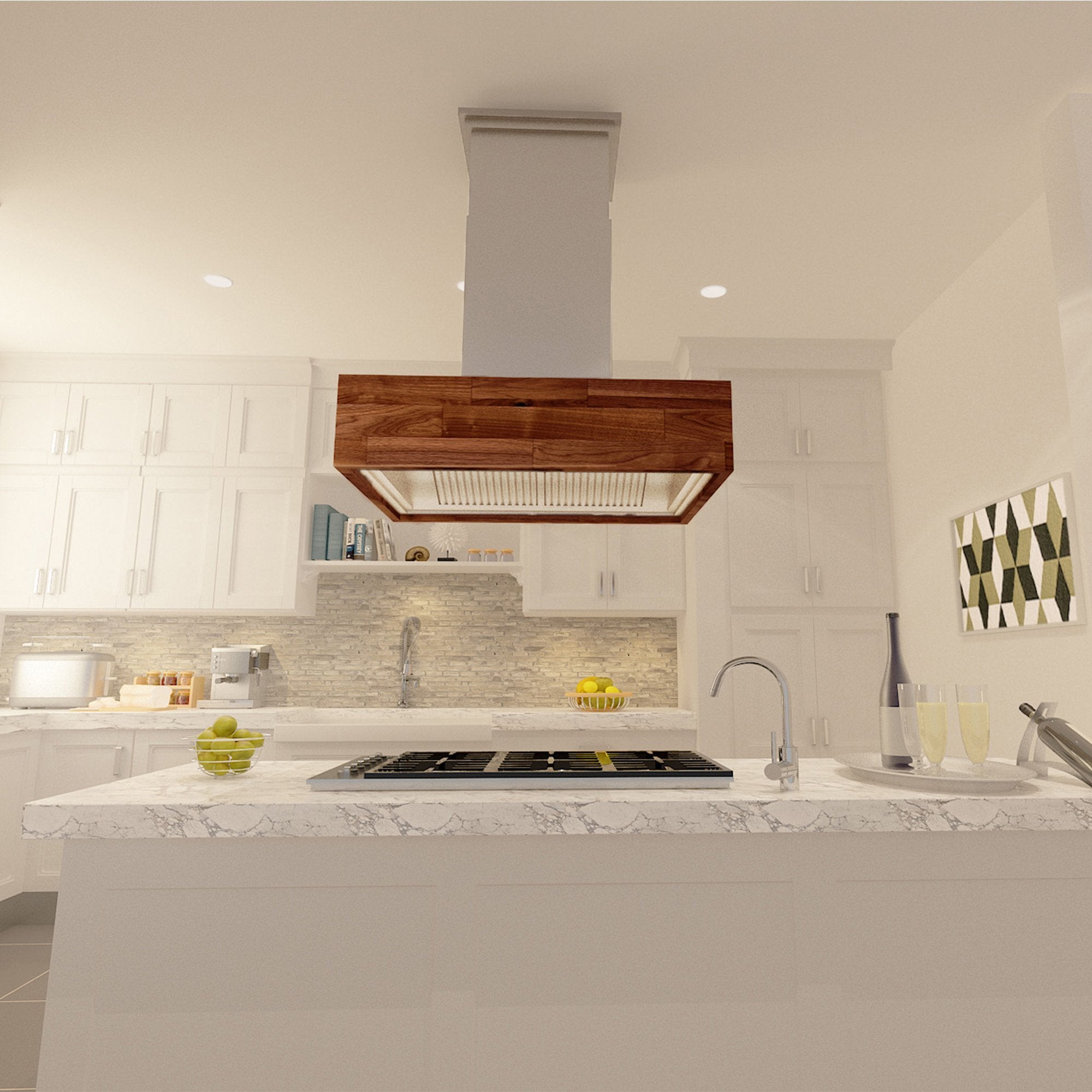 ZLINE Kitchen and Bath, ZLINE Dual Remote Blower Designer Wooden Island Mount Range Hood in Butcher Block (681iW-RD), 681iW-RD-30,
