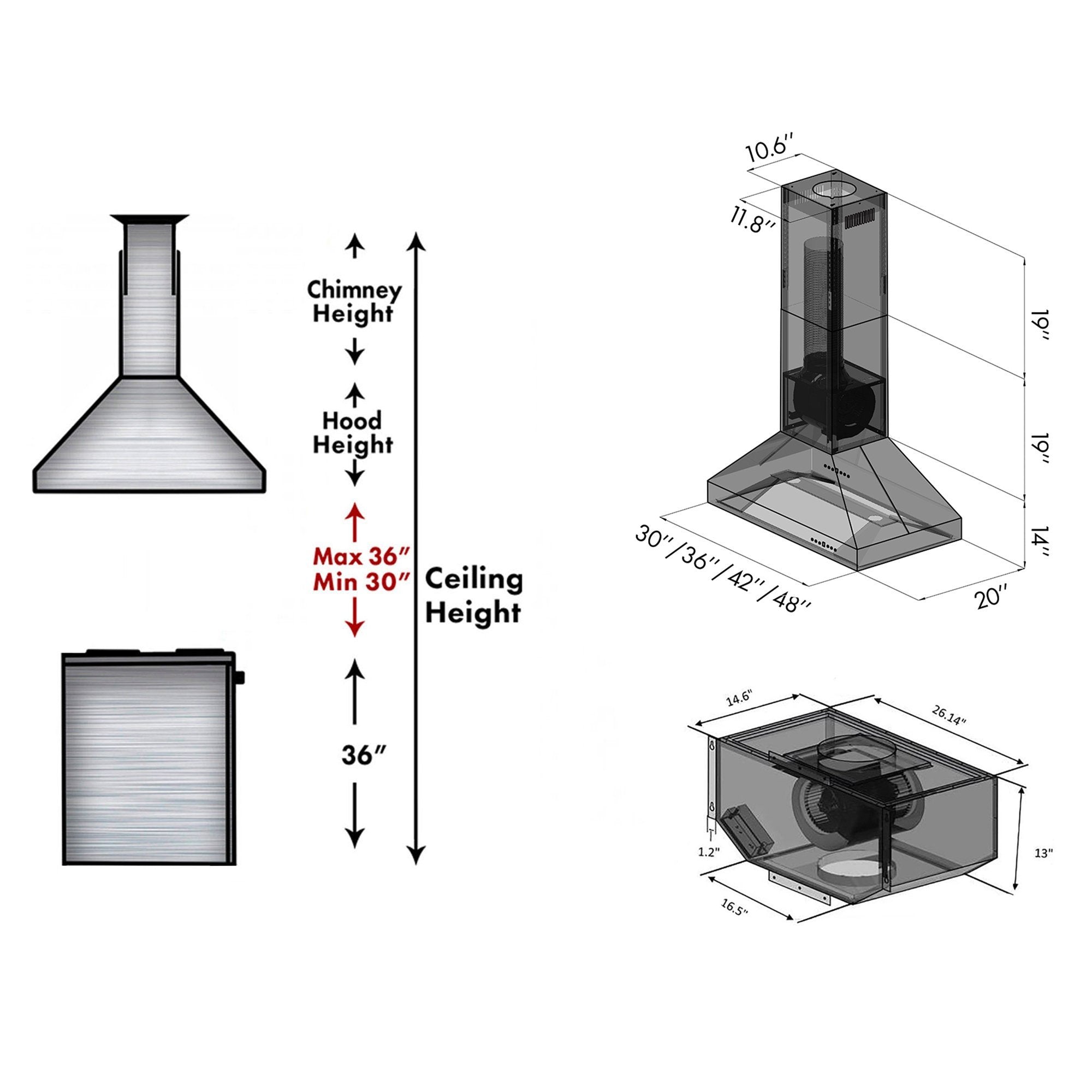 ZLINE Kitchen and Bath, ZLINE Dual Remote Blower Island Mount Range Hood in Stainless Steel (597i-RD), 597i-RD-30, ZLINE Dual Remote Blower Island Range Hood in Stainless Steel (597i-RD)