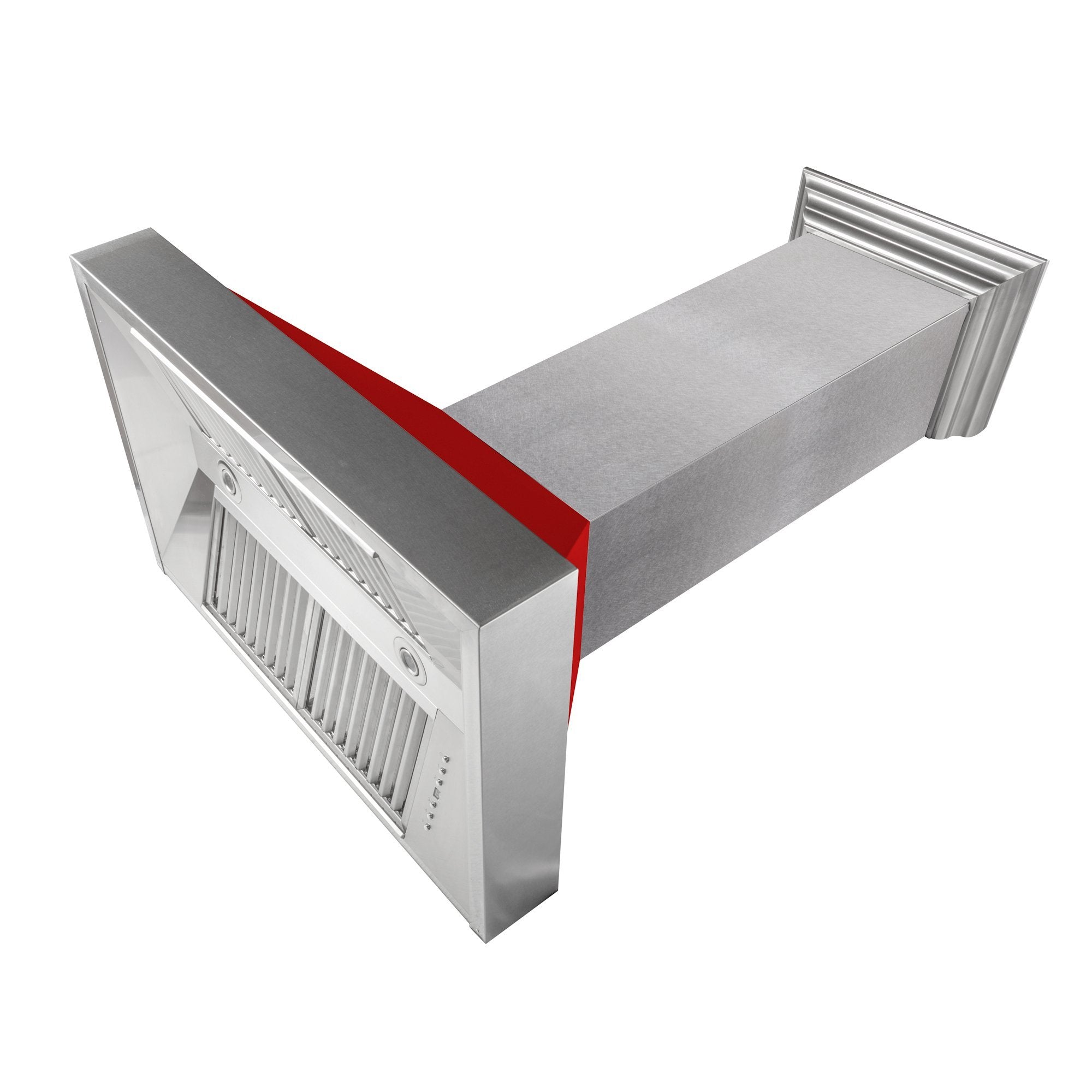 ZLINE Kitchen and Bath, ZLINE DuraSnow® Stainless Steel Range Hood with Red Matte Shell (8654RM), 8654RM-30,