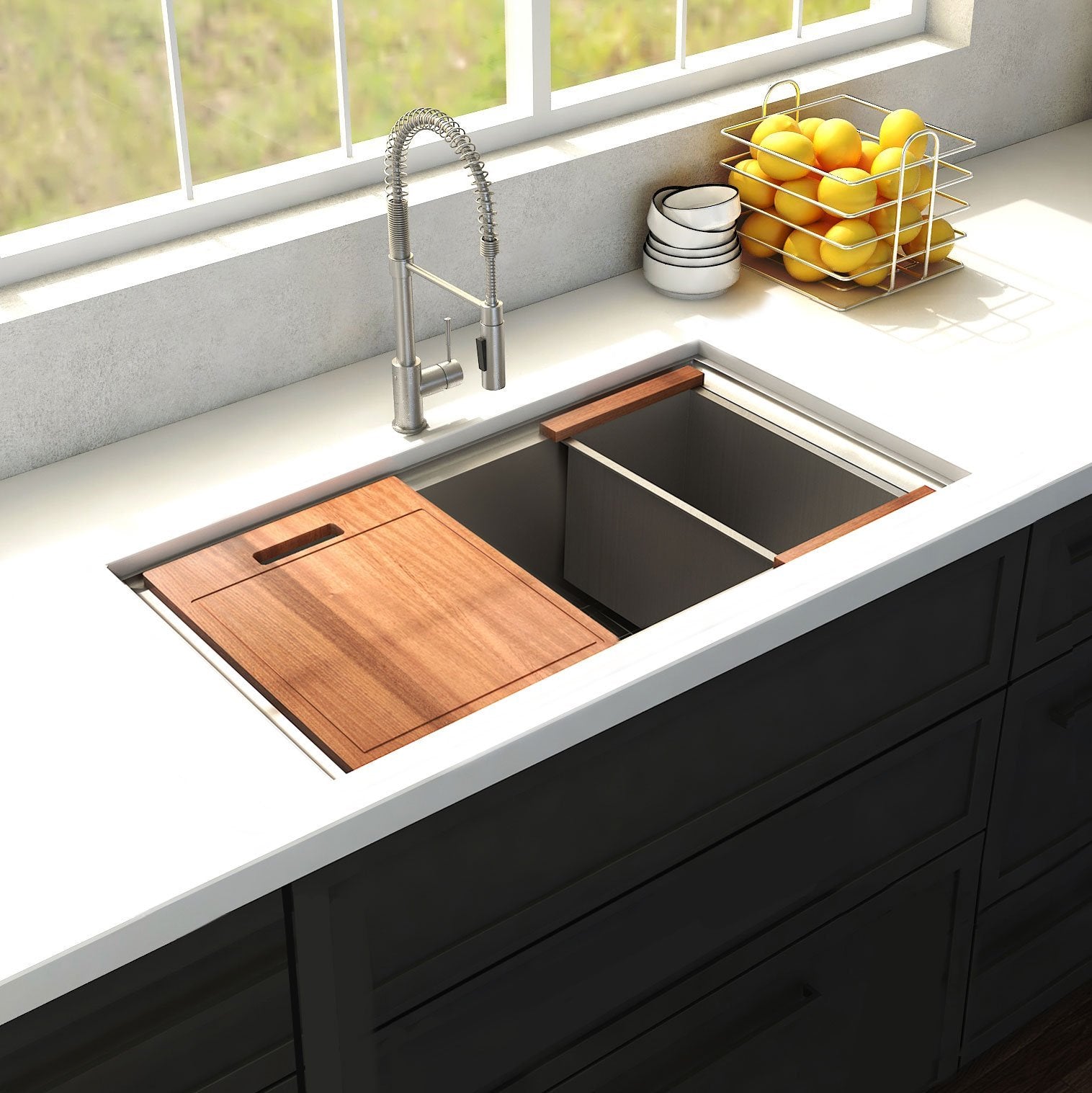 ZLINE Kitchen and Bath, ZLINE Garmisch 27" Undermount Single Bowl Sink with Accessories (SLS), SLS-27,