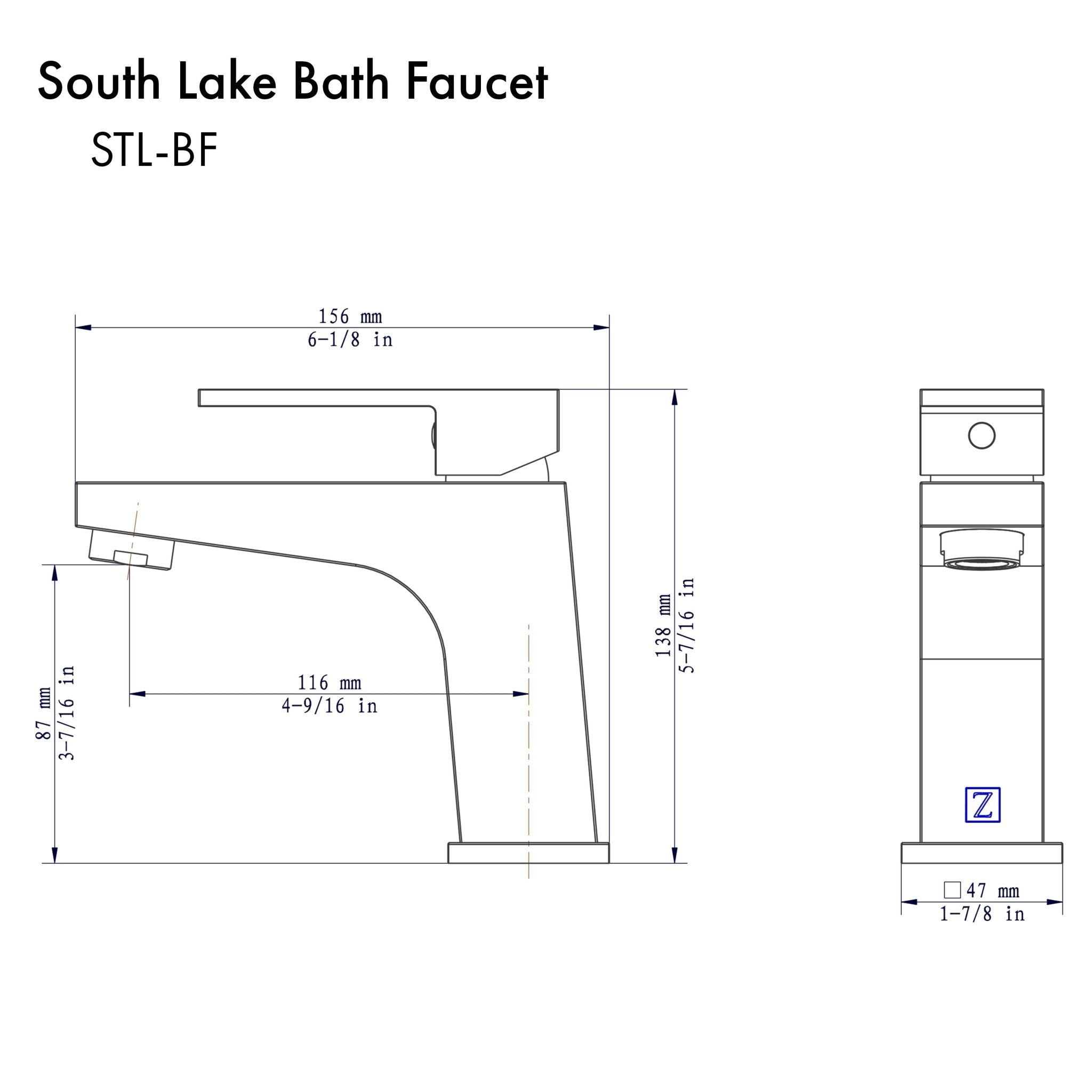 ZLINE Kitchen and Bath, ZLINE South Lake Bath Faucet in Chrome (STL-BF-CH), STL-BF-CH,