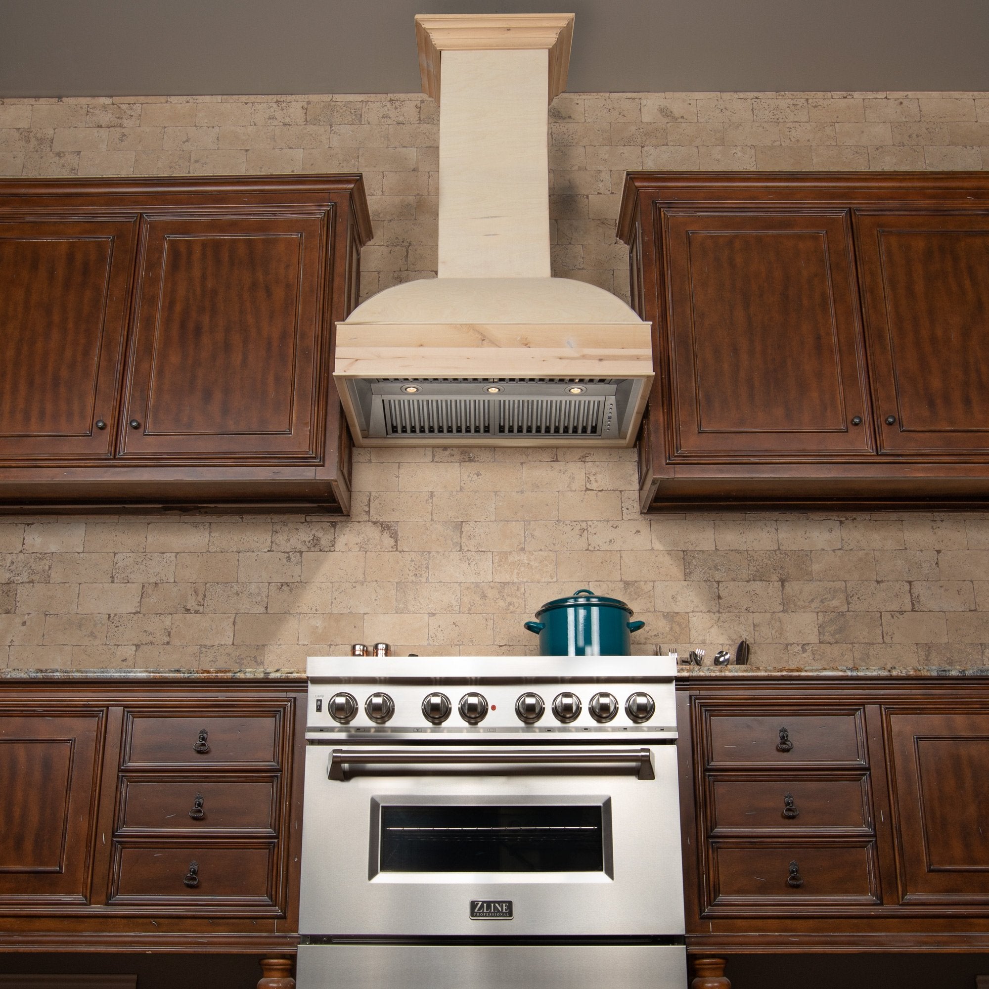 ZLINE Kitchen and Bath, ZLINE Unfinished Wooden Wall Mount Range Hood - Includes Remote Blower (369UF), 369UF-RD-30,