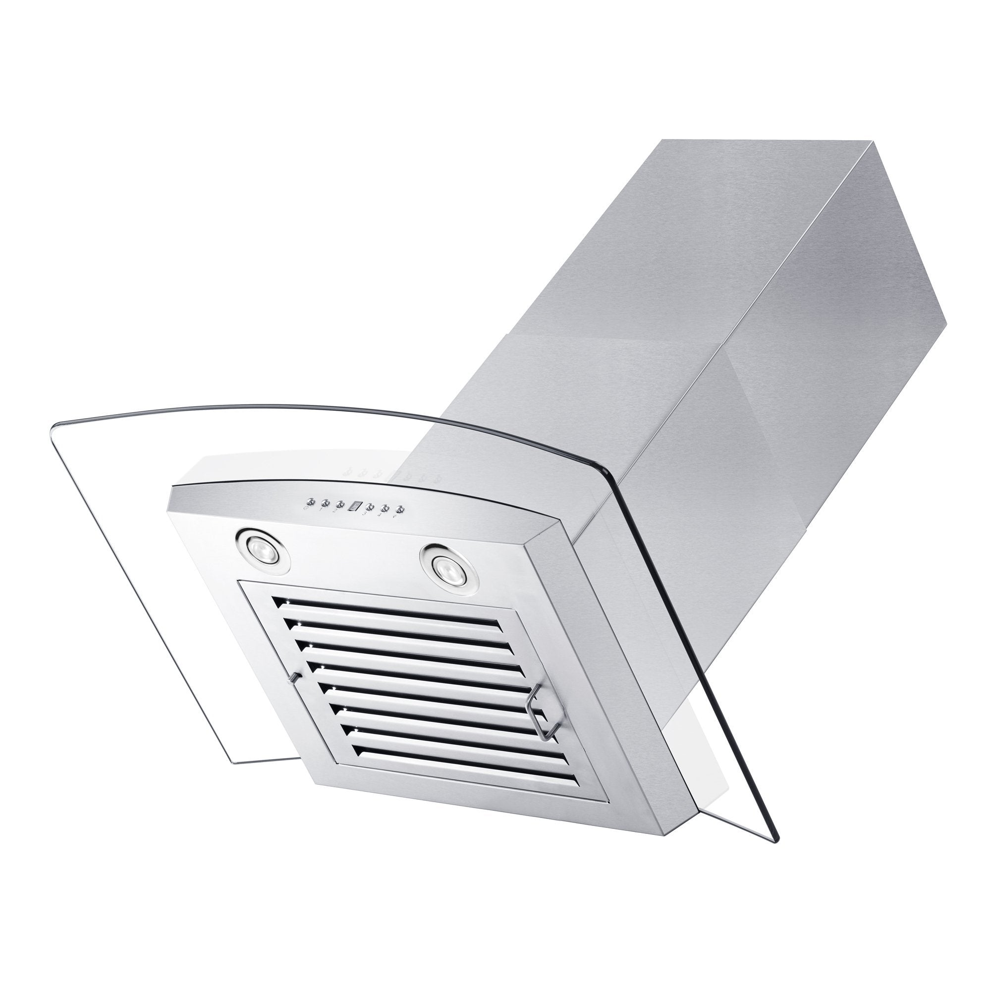 ZLINE Kitchen and Bath, ZLINE Wall Mount Range Hood In Stainless Steel & Glass With Crown Molding (KZCRN), KZCRN-30,