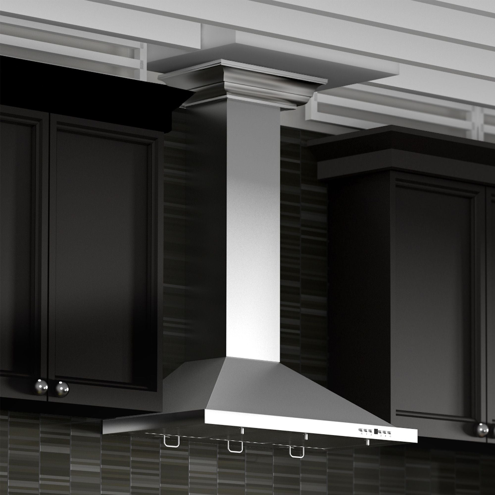 ZLINE Kitchen and Bath, ZLINE Wall Mount Range Hood in Stainless Steel with Crown Molding (KBCRN), KBCRN-24,