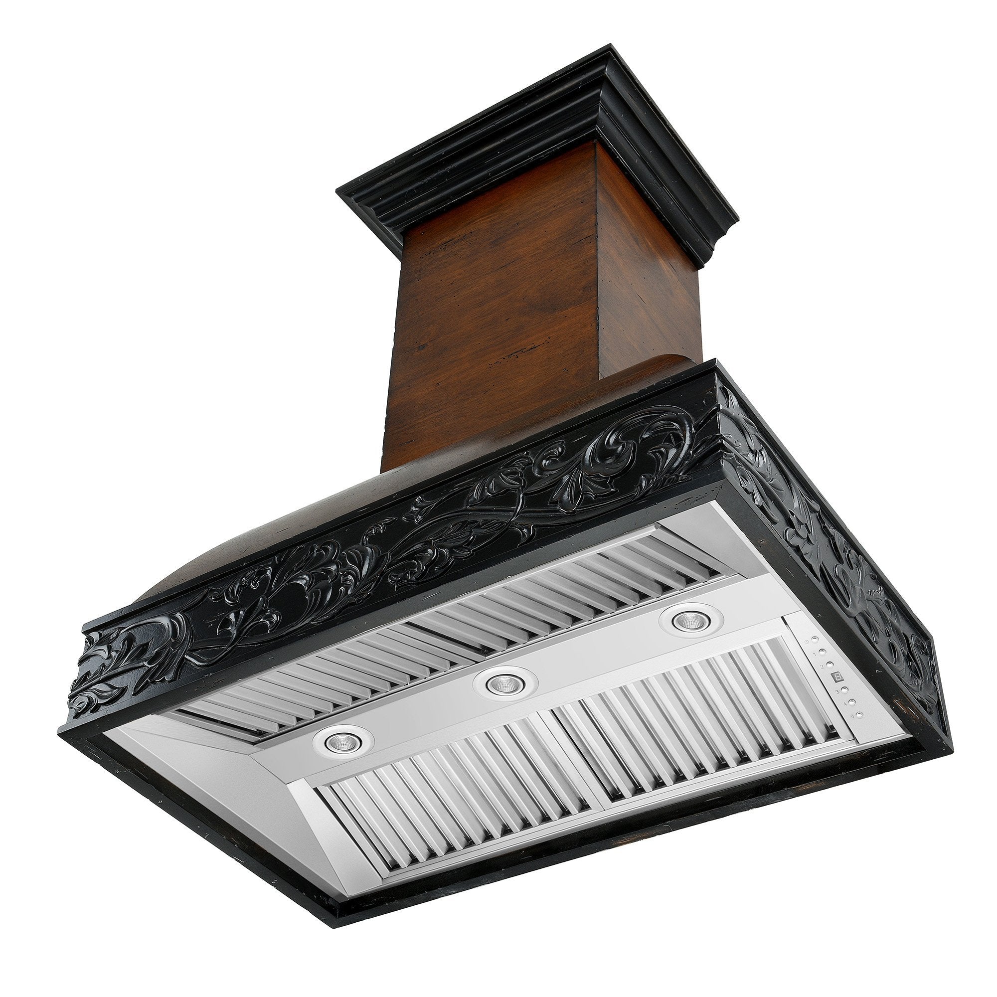 ZLINE Kitchen and Bath, ZLINE Wooden Wall Mount Range Hood in Antigua and Walnut - Includes Dual Remote Motor (393AR-RD), 393AR-RD-30,