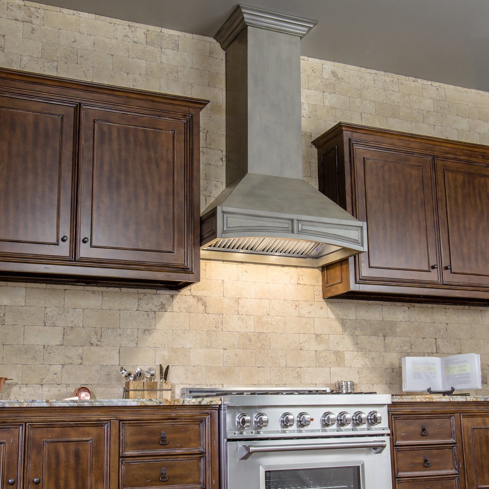 ZLINE Kitchen and Bath, ZLINE Wooden Wall Mount Range Hood in Distressed Gray - Includes Remote Motor (321GG), 321GG-RD-30,