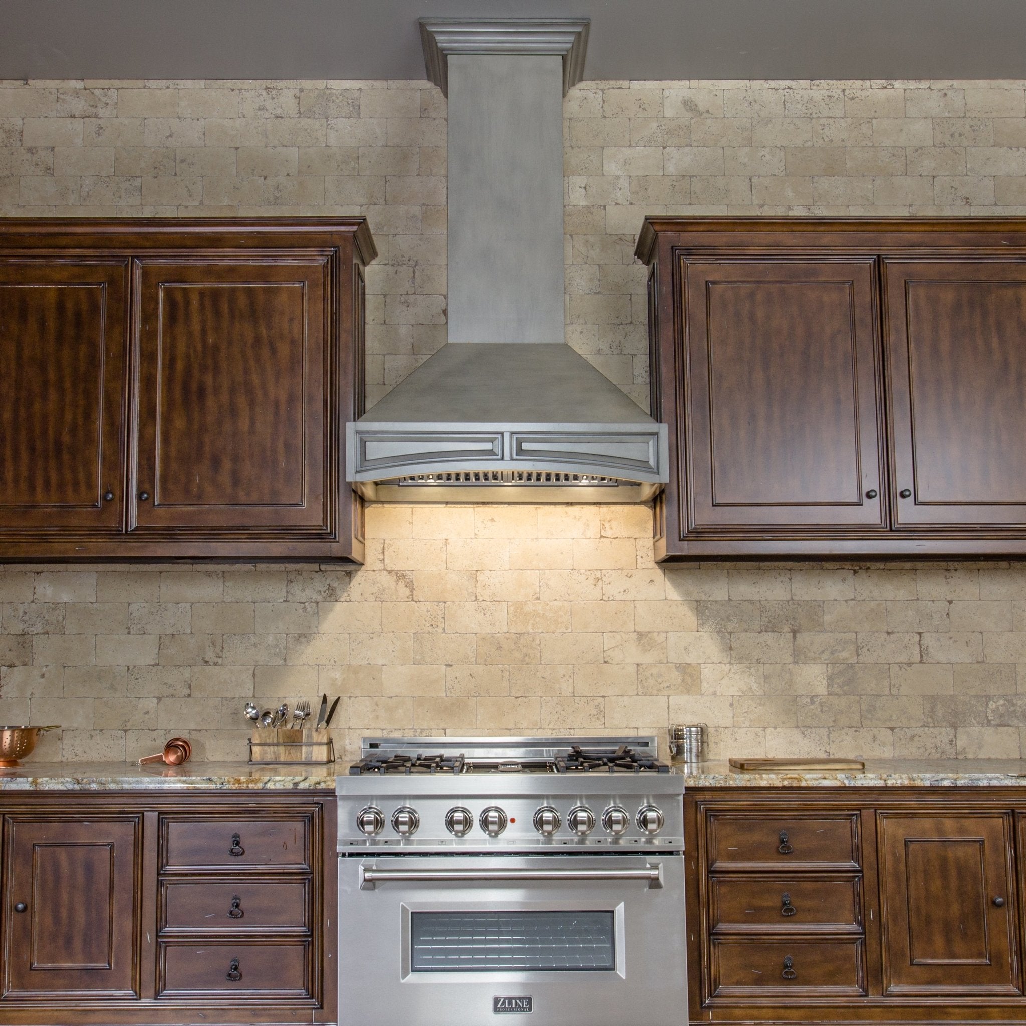 ZLINE Kitchen and Bath, ZLINE Wooden Wall Mount Range Hood in Distressed Gray - Includes Remote Motor (321GG), 321GG-RD-30,