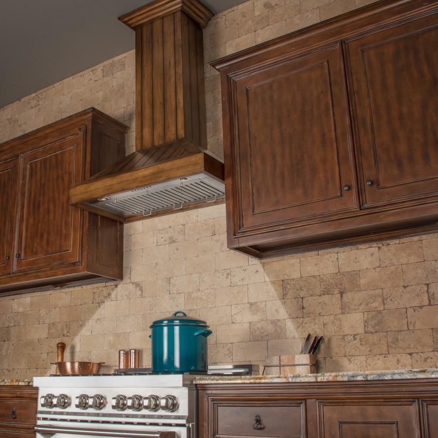 ZLINE Kitchen and Bath, ZLINE Wooden Wall Mount Range Hood In Rustic Light Finish - Includes Motor (KPLL), KPLL-30,