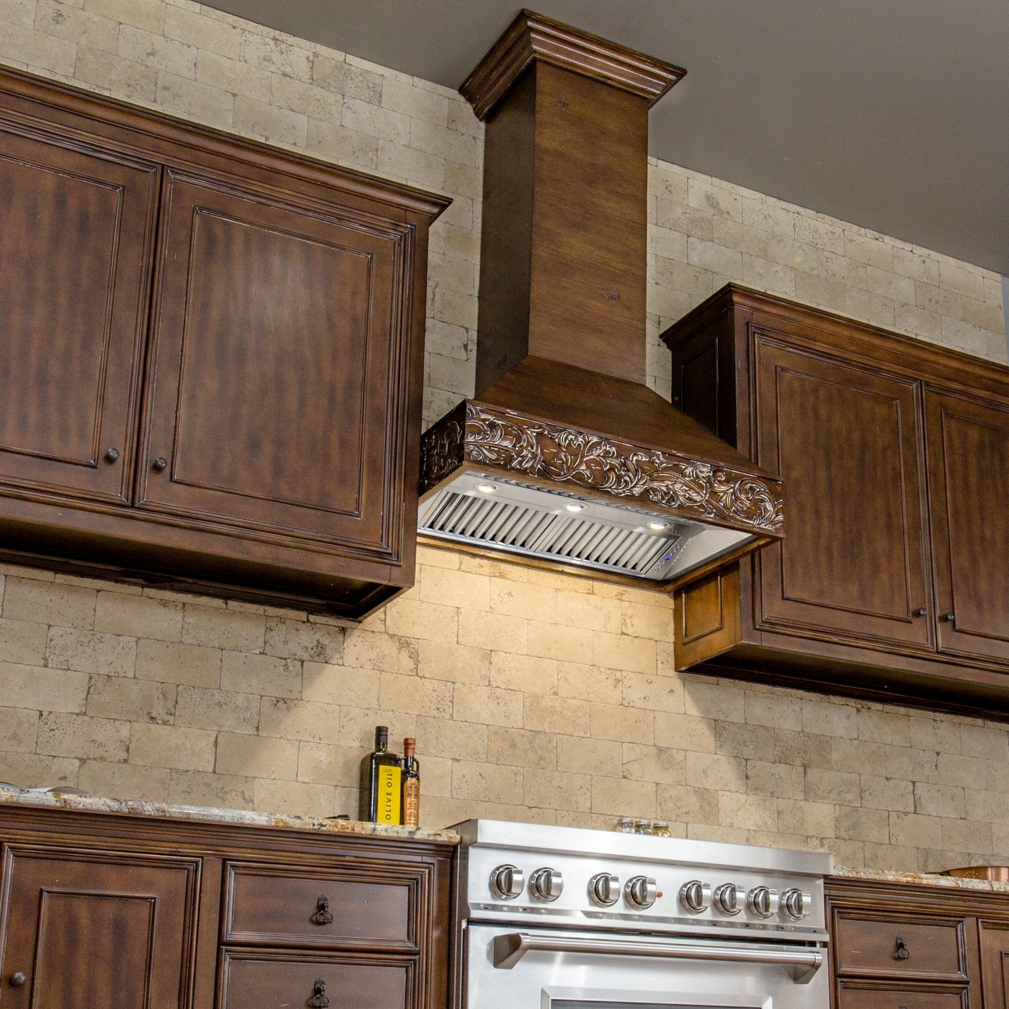 ZLINE Kitchen and Bath, ZLINE Wooden Wall Mount Range Hood in Walnut - Includes Remote Motor (373RR), 373RR-RD-30,