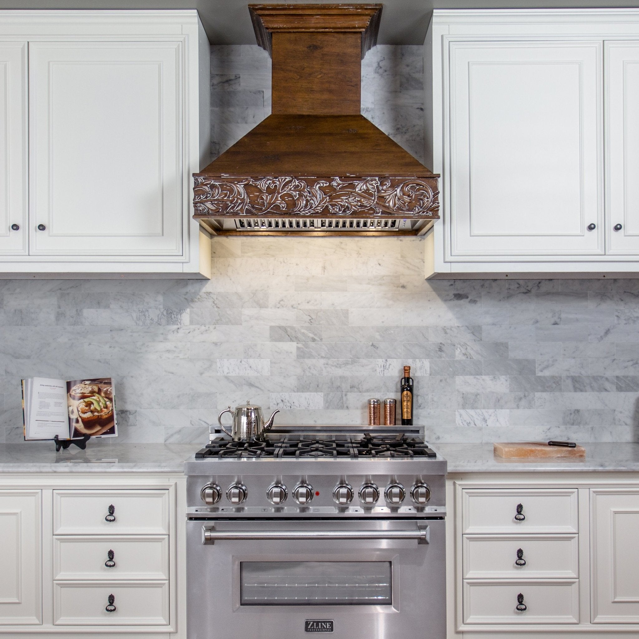 ZLINE Kitchen and Bath, ZLINE Wooden Wall Mount Range Hood in Walnut - Includes Remote Motor (373RR), 373RR-RD-30,